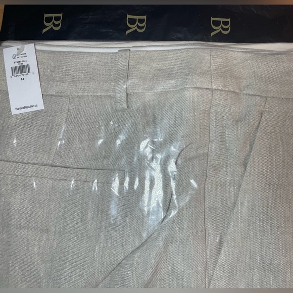 BANANA REPUBLIC 100% Italian Linen Palma Wide-Leg Pants, Cream, Size 14 - Picture 4 of 9